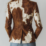 Agathe | Blazer Vintage Estampado de Vaca Eco-Friendly