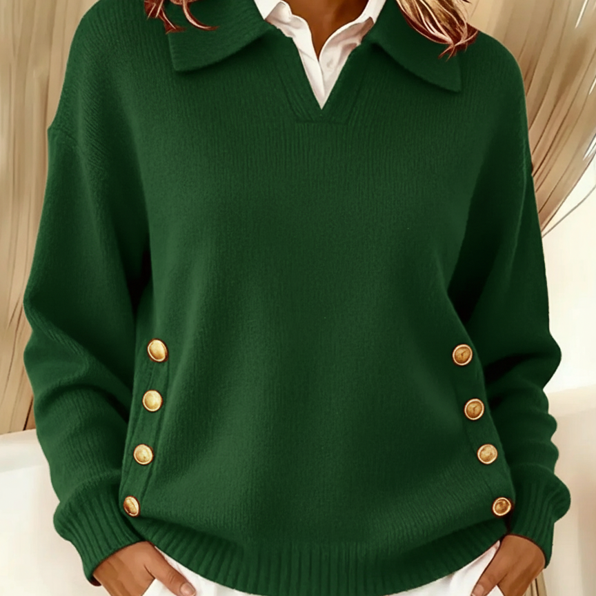 Vicenta | Jersey com Colarinho Polo e Botões