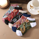Meias Vintage Estampadas com Flores