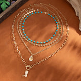 Colar Vintage Bohêmio com Pendente