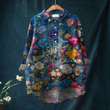 Blusa Vintage com Estampa de Flores