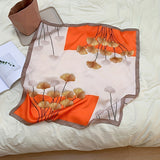 Cachecol Casual com Estampa de Folhas de Ginkgo