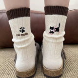 Meias Casuais com Estampa de Gato