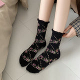 Meias Vintage Estampadas com Flores