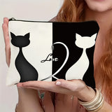 Bolsa com Estampa de Gato Estilizada