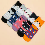 Conjunto de 5 Pares de Meias com Estampas de Desenhos Animados