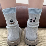 Meias Casuais com Estampa de Gato