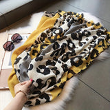 Cachecol Casual com Estampa de Leopardo