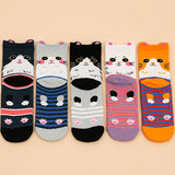 Conjunto de 5 Pares de Meias com Estampas de Desenhos Animados