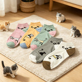 Conjunto de 5 Pares de Meias com Estampa de Gatos
