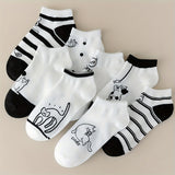 Conjunto de 4 Pares de Meias com Estampa de Gato