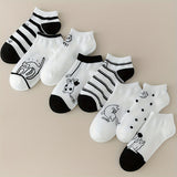 Conjunto de 4 Pares de Meias com Estampa de Gato