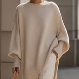 Jennifer | Oversized Jersey Draped Top with Wide Collar