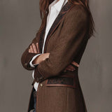 Gisèle | Blazer com Painéis de Chevron Estampados