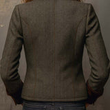 Honorine | Blazer Vintage Chevron com Detalhes Contrastantes