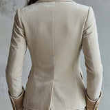 Constance | Ivory Embroidered Tailored Blazer
