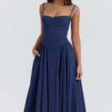 Sigrid | Midi Length Sleeveless Bustier Dress