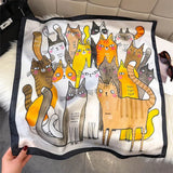 Cachecol Casual com Estampa de Gato