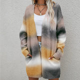 Cardigan Descontraído em Tricot com Efeito Degradê
