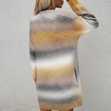 Cardigan Descontraído em Tricot com Efeito Degradê
