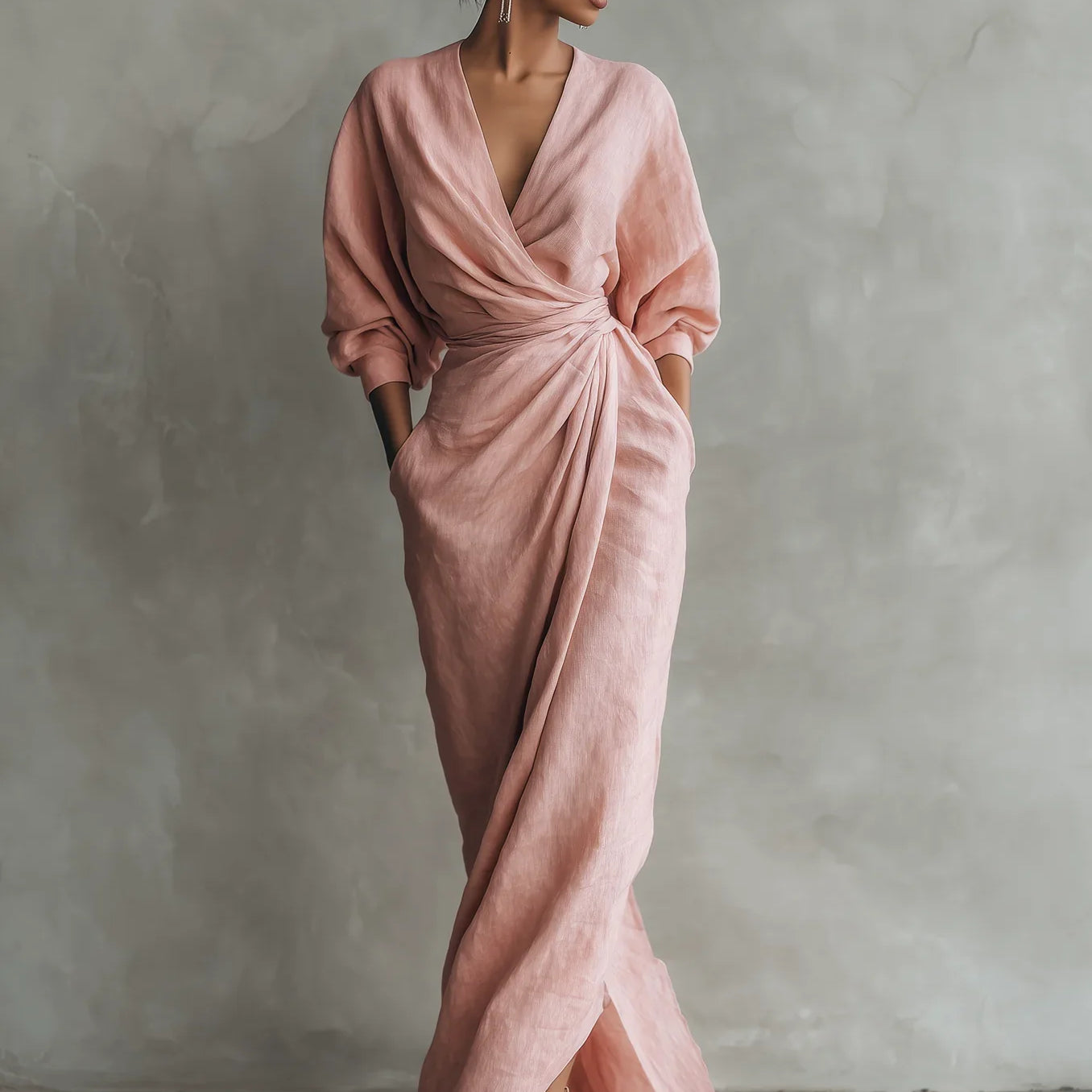 Vestido Maxi Lorena com Decote em V