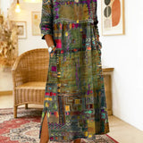 Celeste | Vestido com Patchwork Étnico