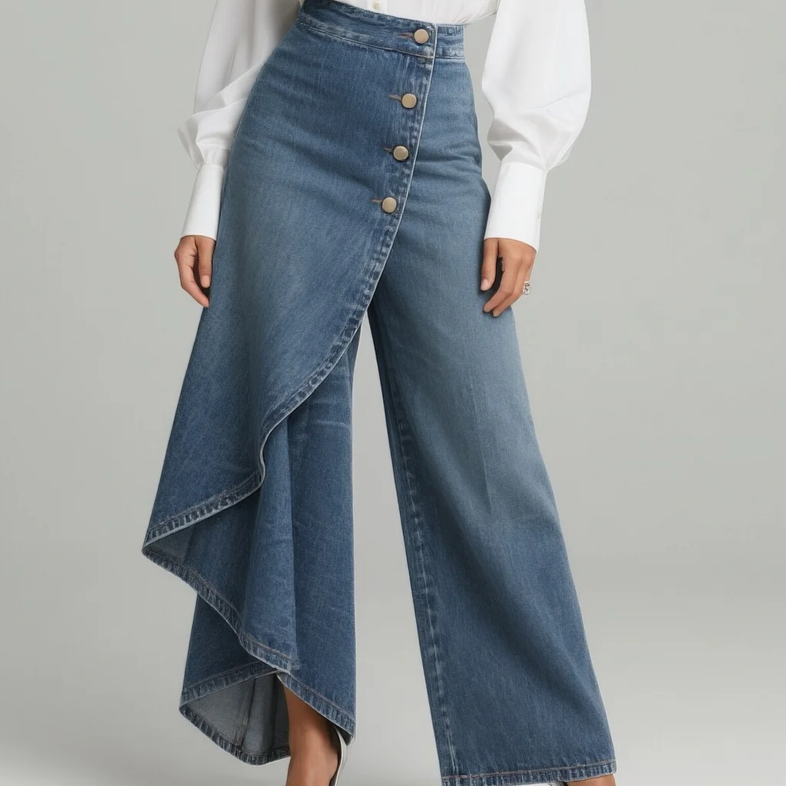 Amélia - Calças de Denim Envolventes
