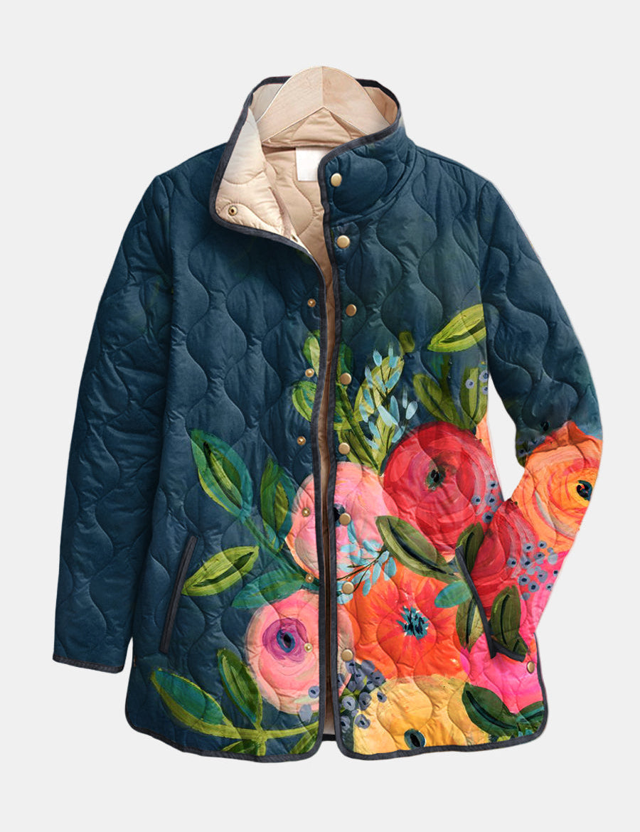 DELACROIX | Camille Quilted Floral Print Jacket