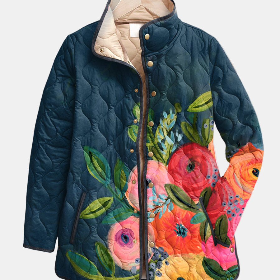 DELACROIX | Camille Quilted Floral Print Jacket