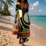 Vestido Vintage Casual de Mangas Longas