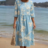 Vestido Casual com Estampa Floral