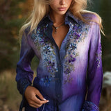 Camisa Vintage com Estampa Floral