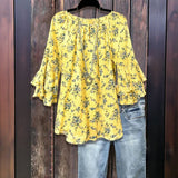 Blusa Vintage com Estampa Floral