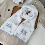 Cachecol Aconchegante com Estampa de Flocos de Neve