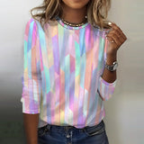 Camisa Colorida de Manga Longa Casual
