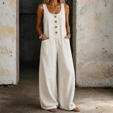 Vânia - Macacão de Algodão Denim Vintage Lavado