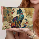 Bolsa Vintage com Estampa de Gato