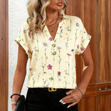 Camisa Casual com Estampa Floral