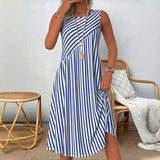 Vestido Casual Listrado