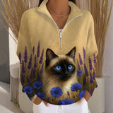 Vintage Cat Graphic Sweatshirt