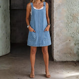 Irís - Vestido de Alças em Denim Casual