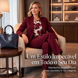 Conjunto de fato de 3 peças para mulher: blazer, top e calças