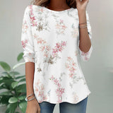 Camisa de Manga Longa com Estampa Floral Vintage