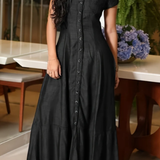 Eliza - Vestido de Denim Longo