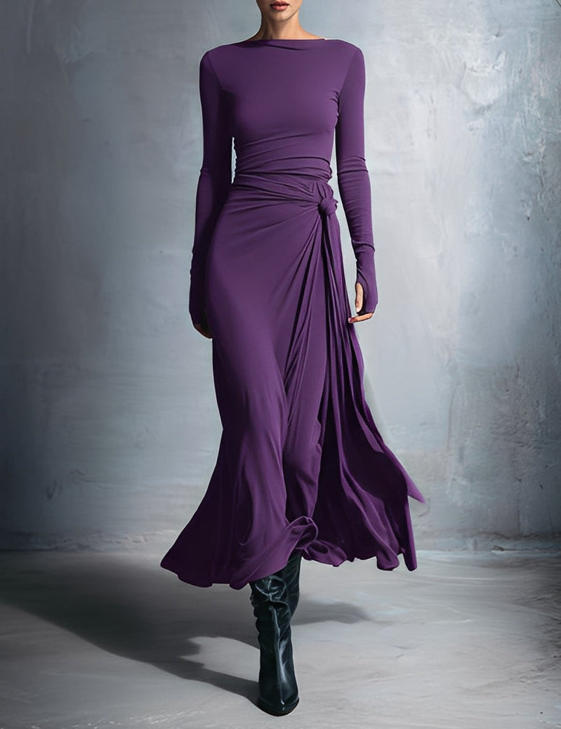 Naomie | Vestido Maxi com Detalhe de Nó Lateral