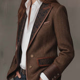 Gisèle | Blazer com Painéis de Chevron Estampados
