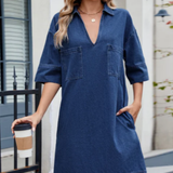 Jéssica - Vestido de Denim Casual