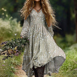 Vestido Vintage com Estampa Floral