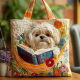 Berta | Bolsa Artesanal Zoo Marinho com Estampa de Livros e Flores