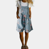 Joana - Macacão Floral em Denim